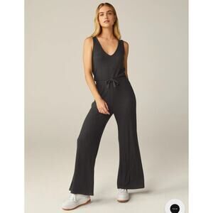 Beyond Yoga Women's Black Ribbed Jetsetter Jumpsuit Size Small